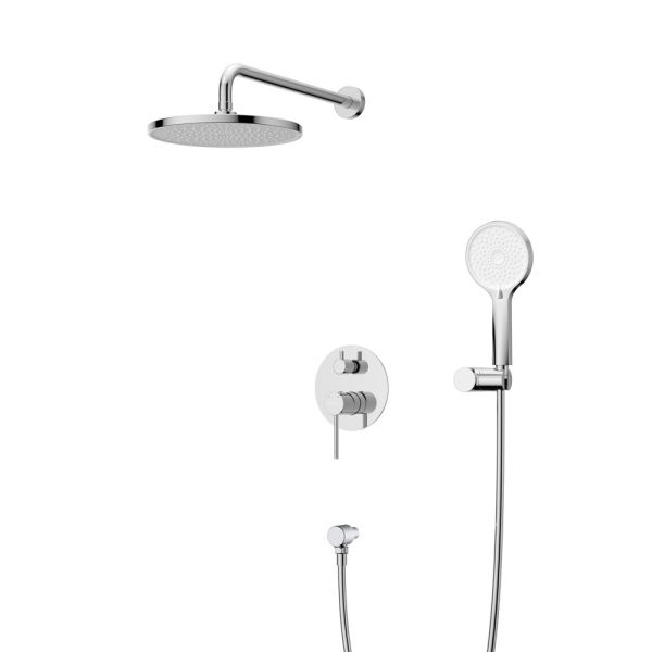 RELAX-DSET-BORO Душевой комплект встраиваемый (смеситель встраиваемый, верхний душ, ручной душ со шлангом, штуцер с держателем), брашированное золото