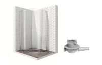 Душевой уголок Ambassador Nord 13011102-MA1, полукруглый, точечный трап, 100х100