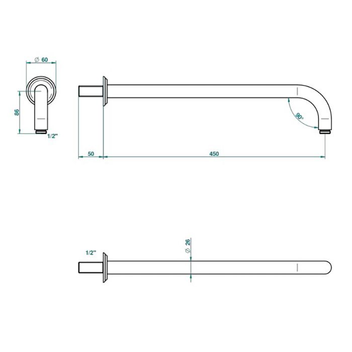 THG Верхний душ Ø200 мм., цвет хром