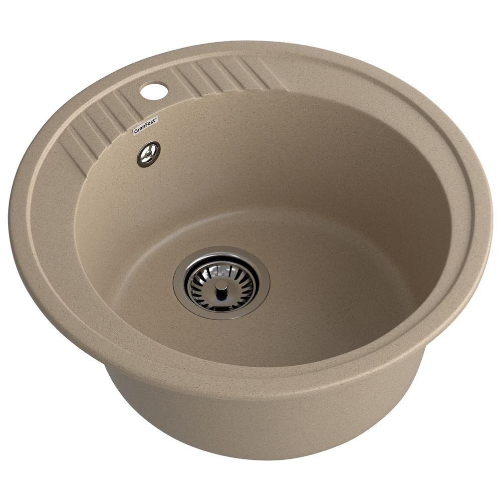 Кухонная мойка GranFest RONDO 520, песок, артикул R-520 песочный