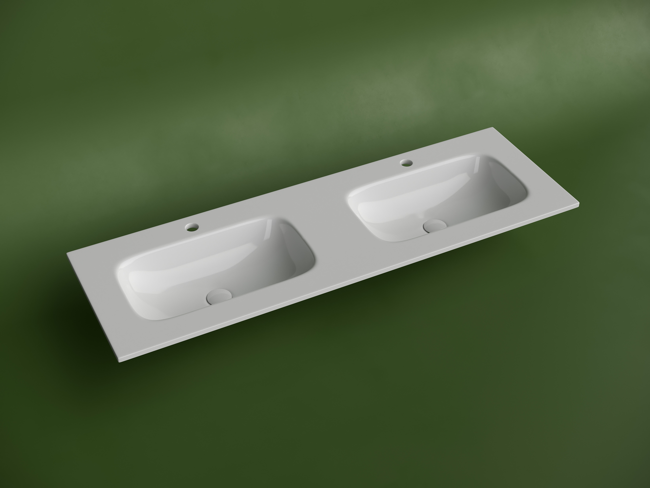 Раковина накладная мебельная Ceramicanova Грация (Grace) прямоугольная 1410x457x137 с двумя чашами и отверстиями под смеситель цвет белый CN7022, артикул CN7022