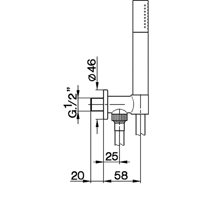 CISAL Shower Душевой гарнитур:ручная лейка,шланг 150 см,вывод с держателем, цвет никель полированный