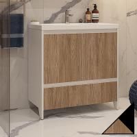 Тумба под раковину Velvex Klaufs 80 tnKLA.80.2D.1Y-617.217 Черный+дерево