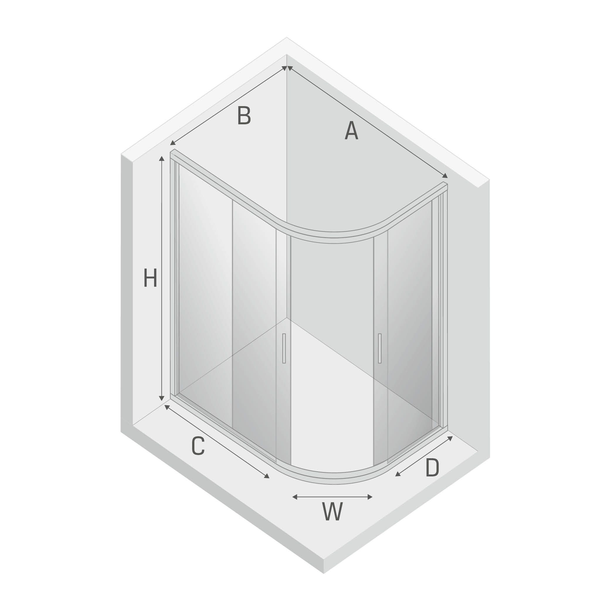 Душевое ограждение NEW TRENDY NEW MAXIMA 100x80x165 K-0299 (хром)