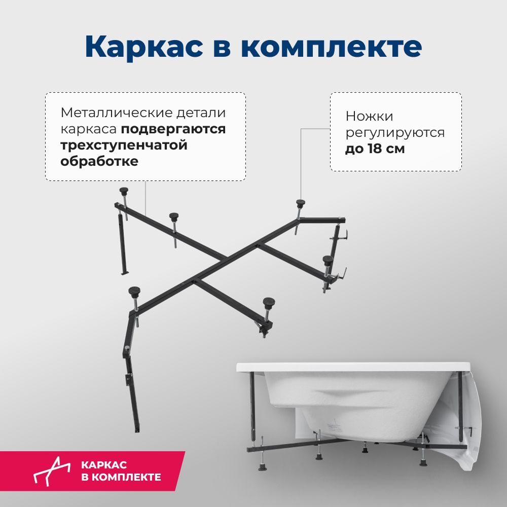 Акриловая ванна Aquanet Vitoria 130x130 (с каркасом) Акриловая ванна Aquanet Vitoria 130x130 (с каркасом)