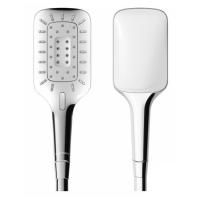 Ручной душ, Laufen, MYCITY120, размер душевого диска, мм-120*87, форма-прямоугольная, количество режимов-3, тип струи-дождь, массаж, дождь и массаж, материал-латунь, цвет-хром/белый