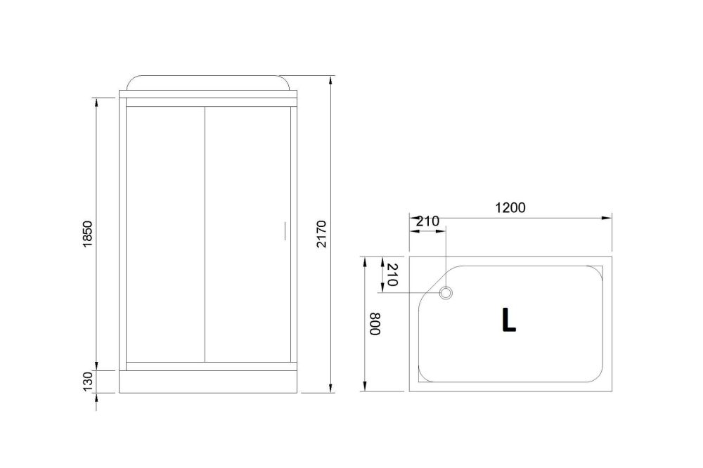 Душевая кабина Royal Bath RB 8120HP1-T-BL (прозрачное) левая, артикул RB8120HP1-T-BL-L