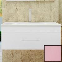 Тумба с раковиной SanVit Квадро Lux 75 kkvad075 в цвете Ral подвесная Розовый глянец