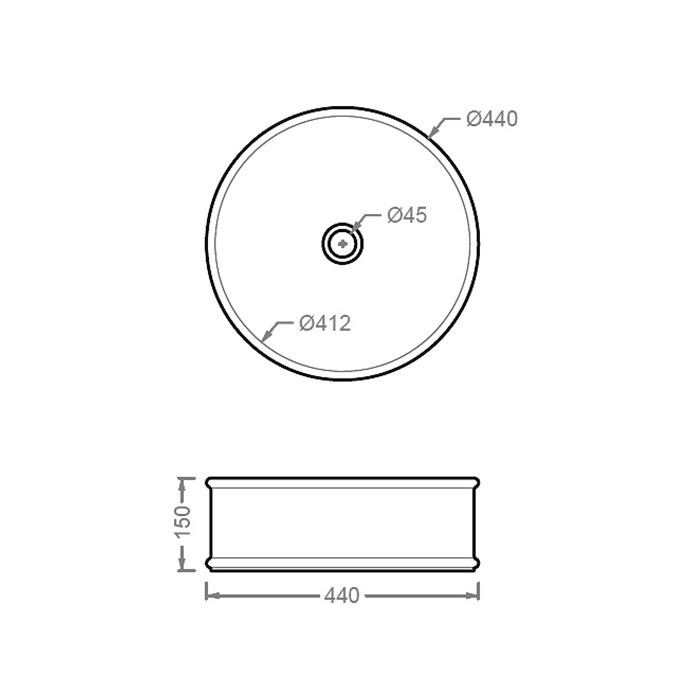 Artceram Atelier Раковина настольная Ø 44 см, цвет черный