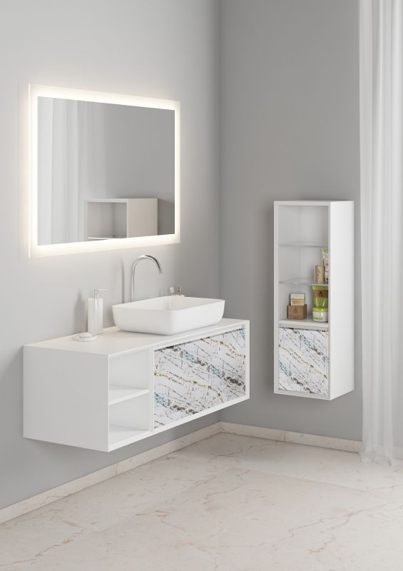 Шкаф пенал SanVit Стайл 32 pstyle с фактурой под дерево подвесной Венге