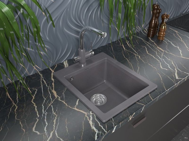 Кухонная мойка Paulmark Leer 41 PM104249-BLM Черный металлик