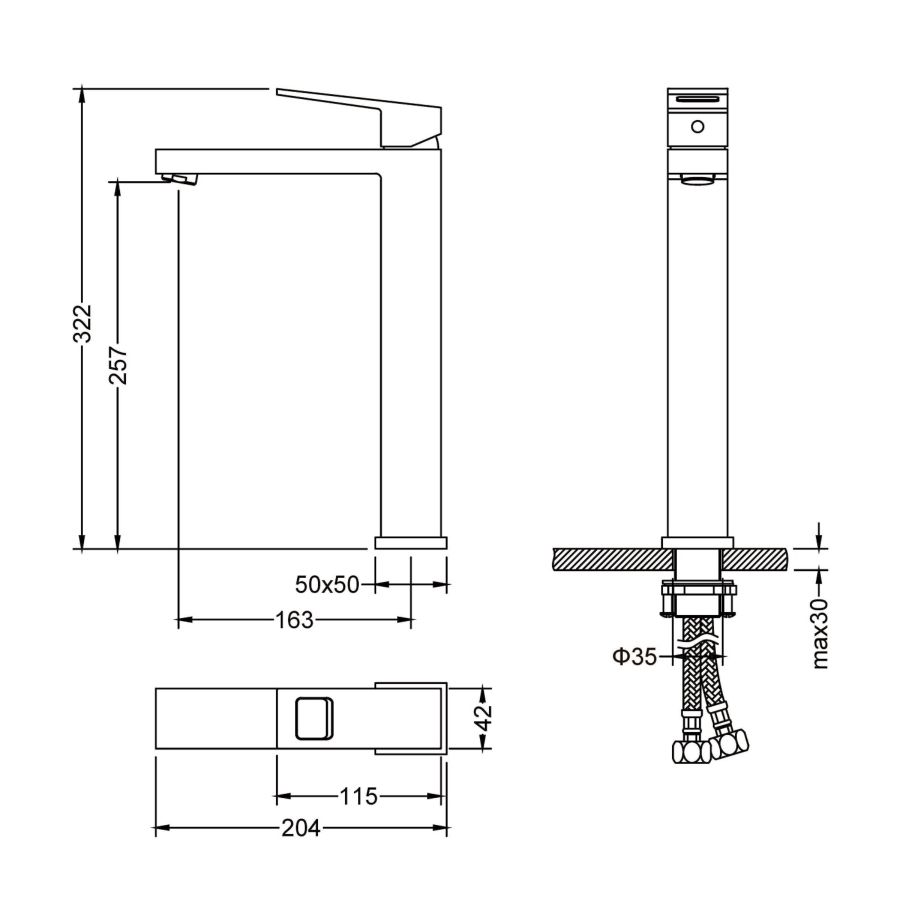 Смеситель для раковины-чаши Timo Briana 7111/17F золото матовое, артикул 7111/17F