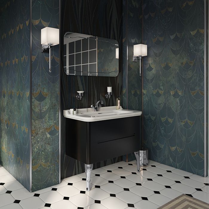 Kerasan Waldorf Раковина керамическая 100х55см, c 1 отверстием под смеситель, белая, цвет заглушки - хром, артикул 4142K1bi/cr*1