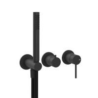 GESSI 316 Смеситель встраиваемый на 2 источника. с подводом воды, ручной лейкой, цвет Black XL