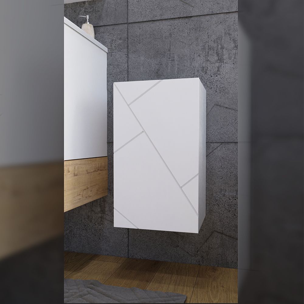 Шкаф навесной Бриклаер КРИСТАЛЛ 35х60 см, белый