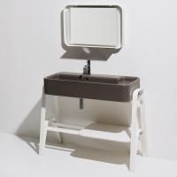 SIMAS HOP  Раковина чаша подвесная 100x50xh18 см, без отв. для смесителя,  цвет MOKA MATT