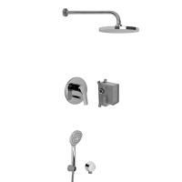 FIMA|Carlo Frattini Wellness Душевой комплект с верх душем Ø250мм, наст держ 350мм, душевым комплектом, смес встр на 2 источн, внутр часть, цвет хром