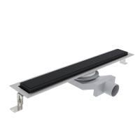 Plumberia Selection Трап душевой PS IN-TILE 6x60 2устор. накладка из нерж.стали, комбинир.затвор с горизонт. Выпуском Ду 50мм,40л/мин, черн.матов.