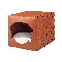 ADJ Домик для питомца Dog, 35x40xH35 см., цвет: коньяк/бордо