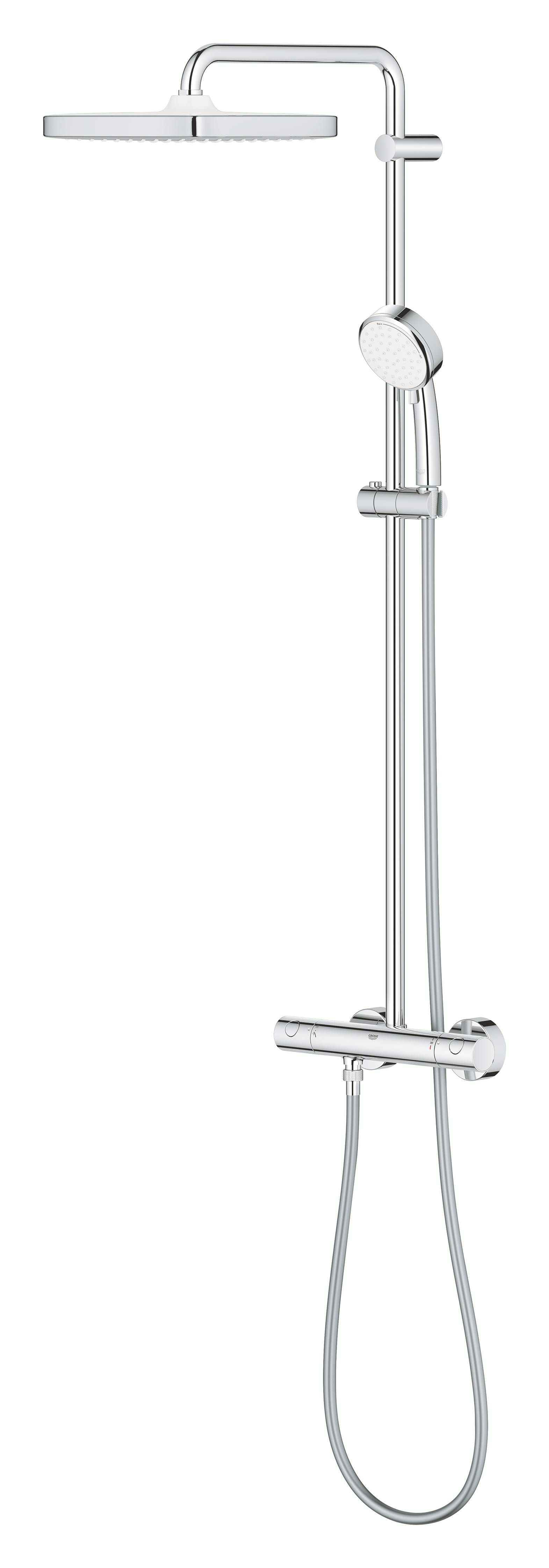 Душевая система GROHE Tempesta Cosmopolitan 250 CUBE с термостатом настенного монтажа, хром (26689000), артикул 26689000