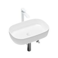 Комплект 5 в 1 Lavinia Boho Bathroom Sink Slim 21510042, накладная фарфоровая раковина 54 см, смеситель, латунный сифон, донный клапан quick-clac, угловые вентили 2 шт.