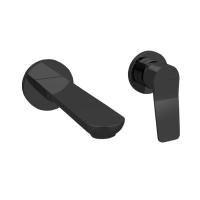 Bongio GIO2 Смеситель встроенный для раковины на 2 отв., излив 206 мм цвет: черный матовый (без встраив части 9761 )