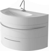 Тумба с раковиной De Aqua Эскалада 100 L белый, подвесная с ручкой Тумба с раковиной De Aqua Эскалада 100 L белый, подвесная с ручкой