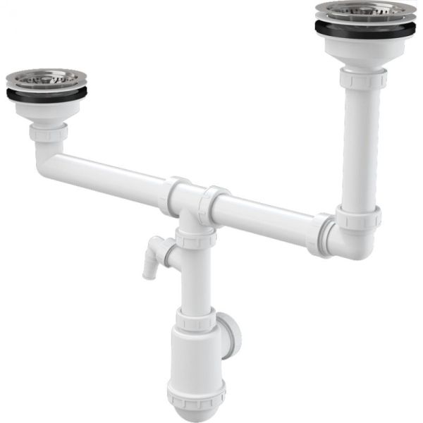 Сифон для кухонной мойки Alcaplast A454P Белый
