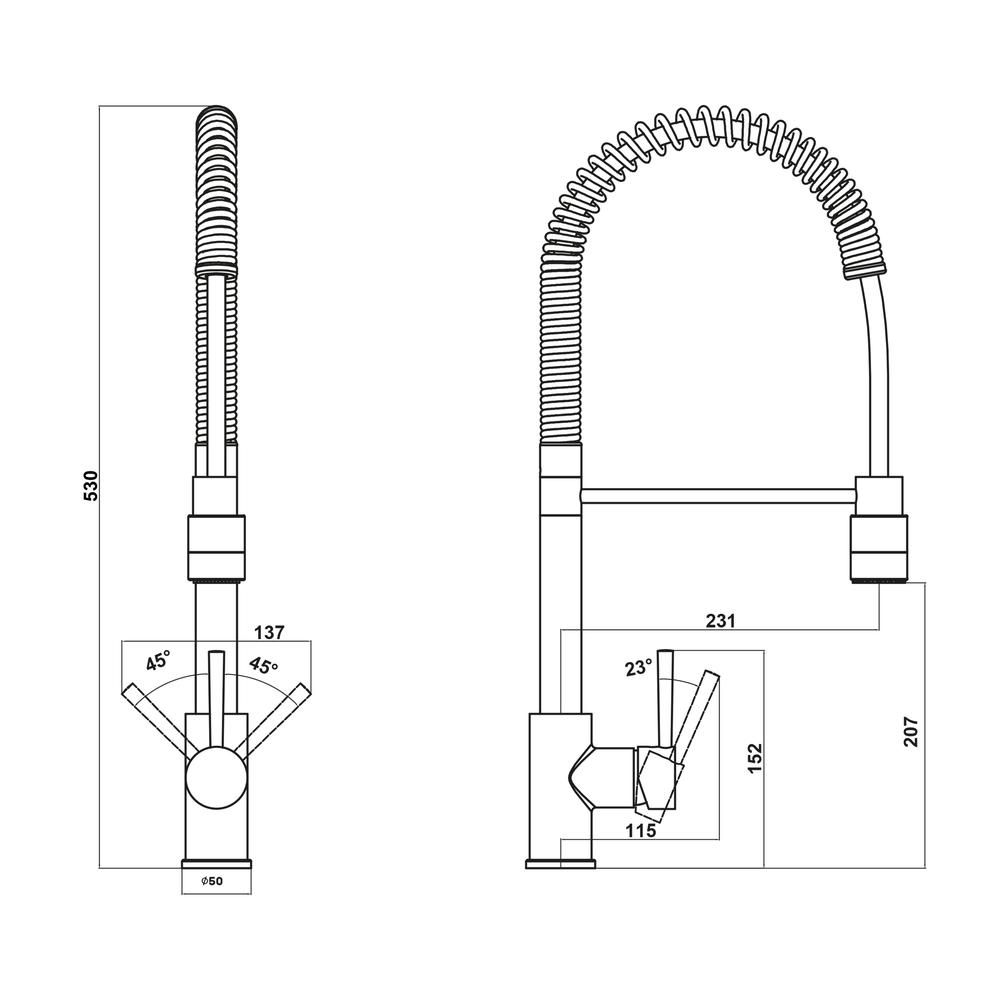 Смеситель для кухни с гибким изливом Florentina ОРИОН 313.30H.1223.910, хром