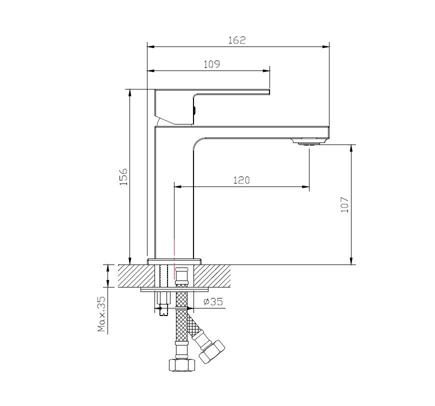 Смеситель для раковины DQ Dortmund черный (DA1712105), артикул DA1712105