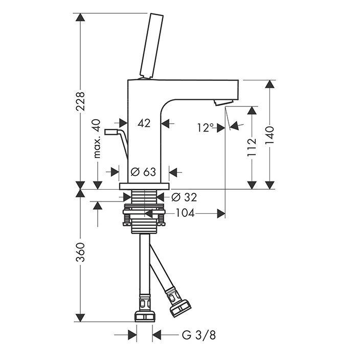 AX Citterio Смеситель для раковины , цвет шлифованное красное золото