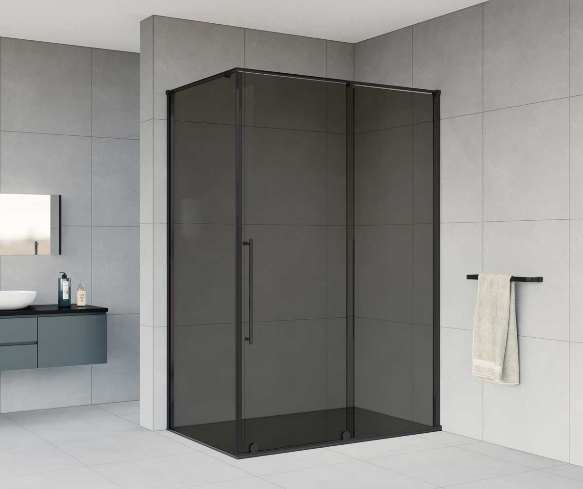 Душевой уголок Arno VSR-1A9012CGB, 1200*900, черный, стекло тонированное