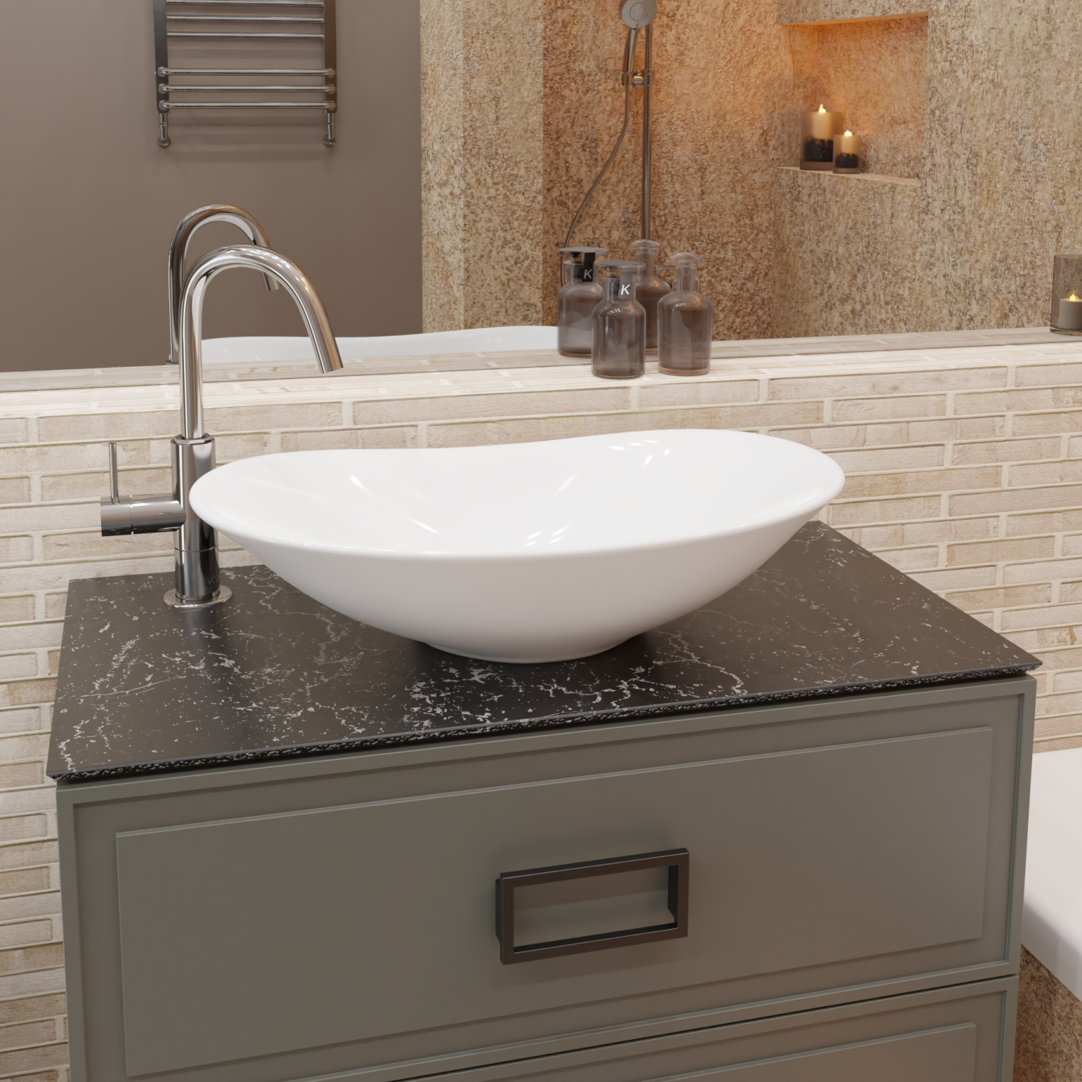 Раковина VOLTERRA с установкой на столешницу овальной формы 700-059W, артикул 700-059W