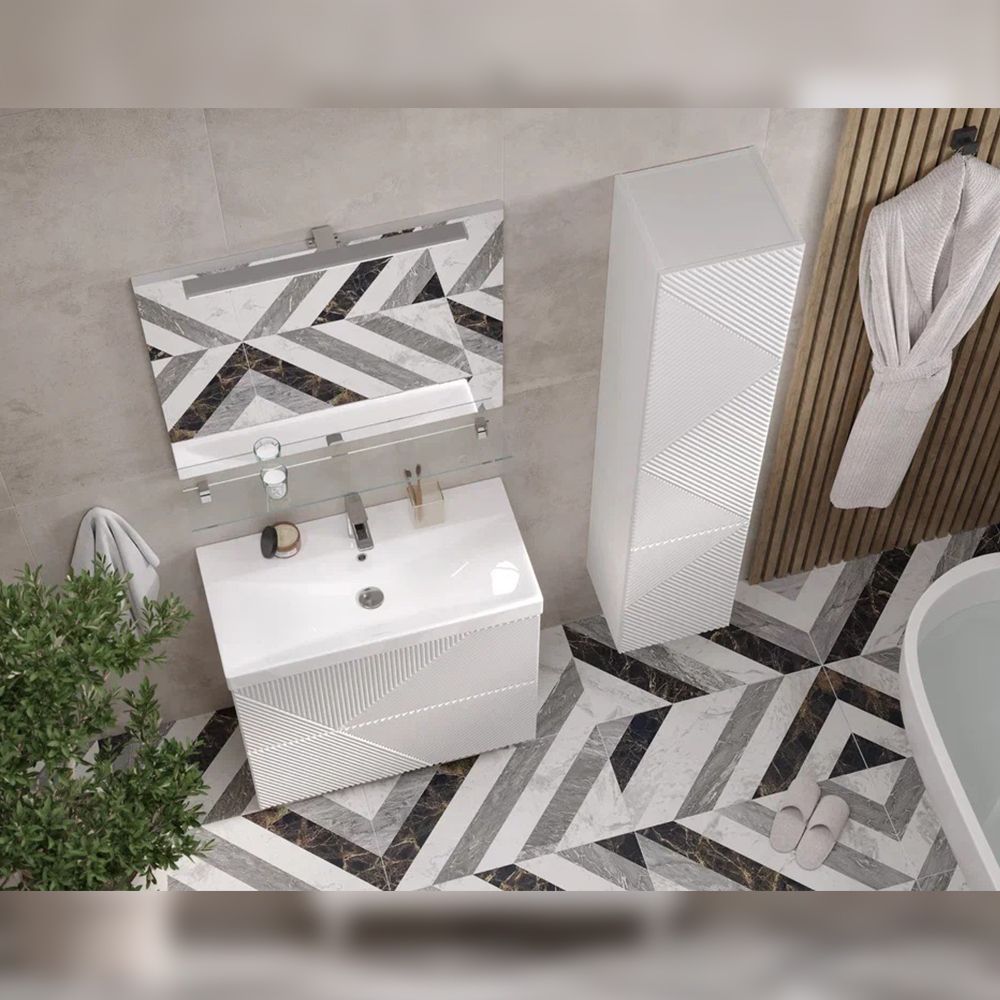 Пенал (35см) Velvex Edge pp.EDG.35, белый, артикул pp.EDG.35 белый глянец