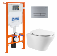 Комплект инсталляции BELBAGNO BB002-80 с унитазом ACQUA и клавишей смыва