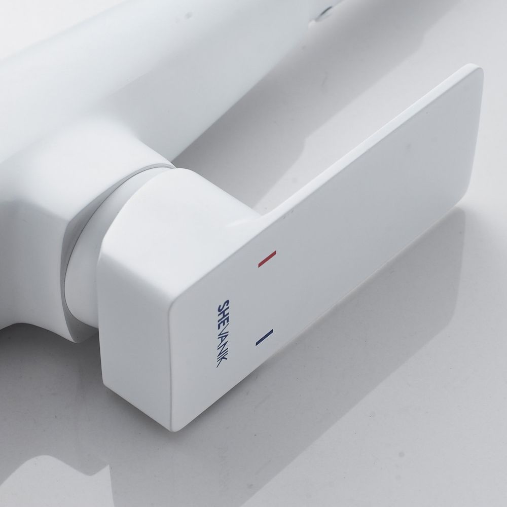 Смеситель для кухни с гибким изливом Shevanik S543C-1, белый