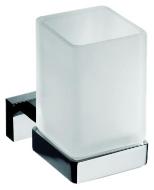 Стакан для зубных щеток Plaza квадратный,  настенный 60x100x95мм, хром