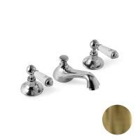 Devon Dandy Смеситель для раковины на 3 отв., с донным клапаном, c ручками белыми, цвет: бронза