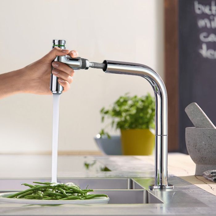Смеситель для кухни, Hansgrohe, Metris Select M71, тип открывания воды-однорычажный, тип регулирования воды-керамический картридж, монтаж-на раковину/столешницу, отверстия для монтажа-2, высота, мм-320, вынос излива, мм-221, тип излива-выдвижной, поворотн Смеситель для кухни, Hansgrohe, Metris Select M71, тип открывания воды-однорычажный, тип регулирования воды-керамический картридж, монтаж-на раковину/столешницу, отверстия для монтажа-2, высота, мм-320, вынос излива, мм-221, тип излива-выдвижной, поворотн