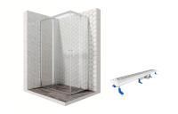 Душевой уголок Ambassador Kingston 14011101-ST14, прямоугольный, линейный трап, 120х80