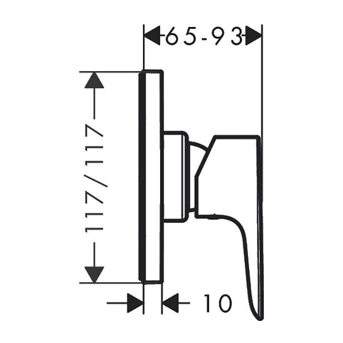 Смеситель для душа, Hansgrohe, Talis E, на 1 потребитель, тип открывания воды-однорычажный, тип регулирования воды-керамический картридж, монтаж-настенный встраиваемый, отверстия для монтажа-1, внутренняя часть-необходимо заказать, цвет-хром Смеситель для душа, Hansgrohe, Talis E, на 1 потребитель, тип открывания воды-однорычажный, тип регулирования воды-керамический картридж, монтаж-настенный встраиваемый, отверстия для монтажа-1, внутренняя часть-необходимо заказать, цвет-хром