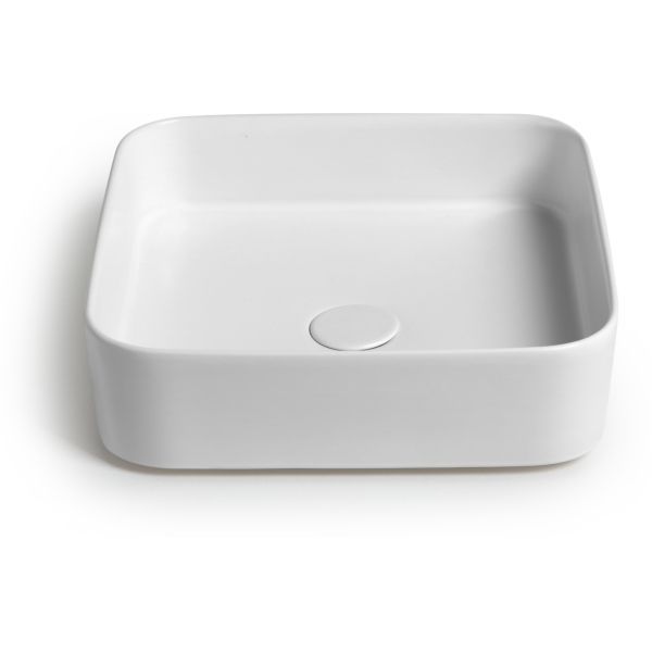 White Ceramic Blade, накладная квадратная раковина 40x40x11,5h см, цвет белый глянцевый