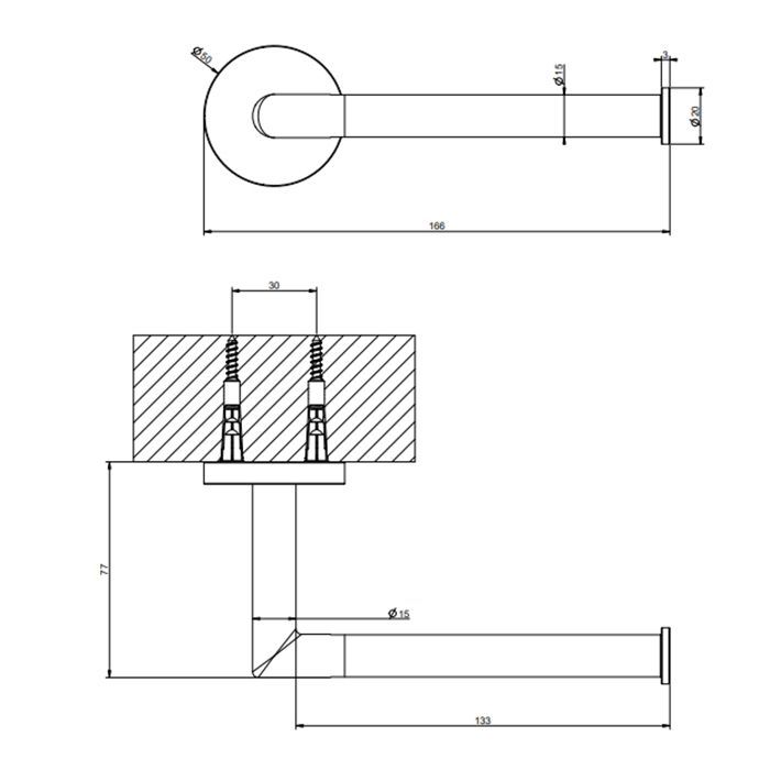 Gessi Tondo Настенный держатель для туалетной бумаги, цвет Black Metal Brushed PVD