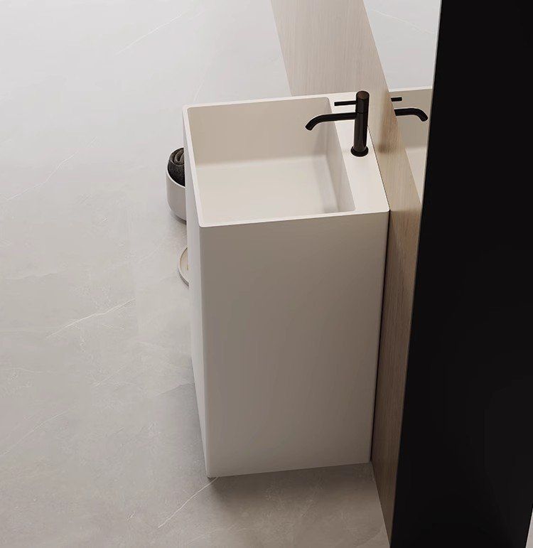 Напольная раковина из искусственного камня Solid Surface 450x450x850, CEZARES CZR-SLIDER-450/850-LV-SS, артикул CZR-SLIDER-450/850-LV-SS