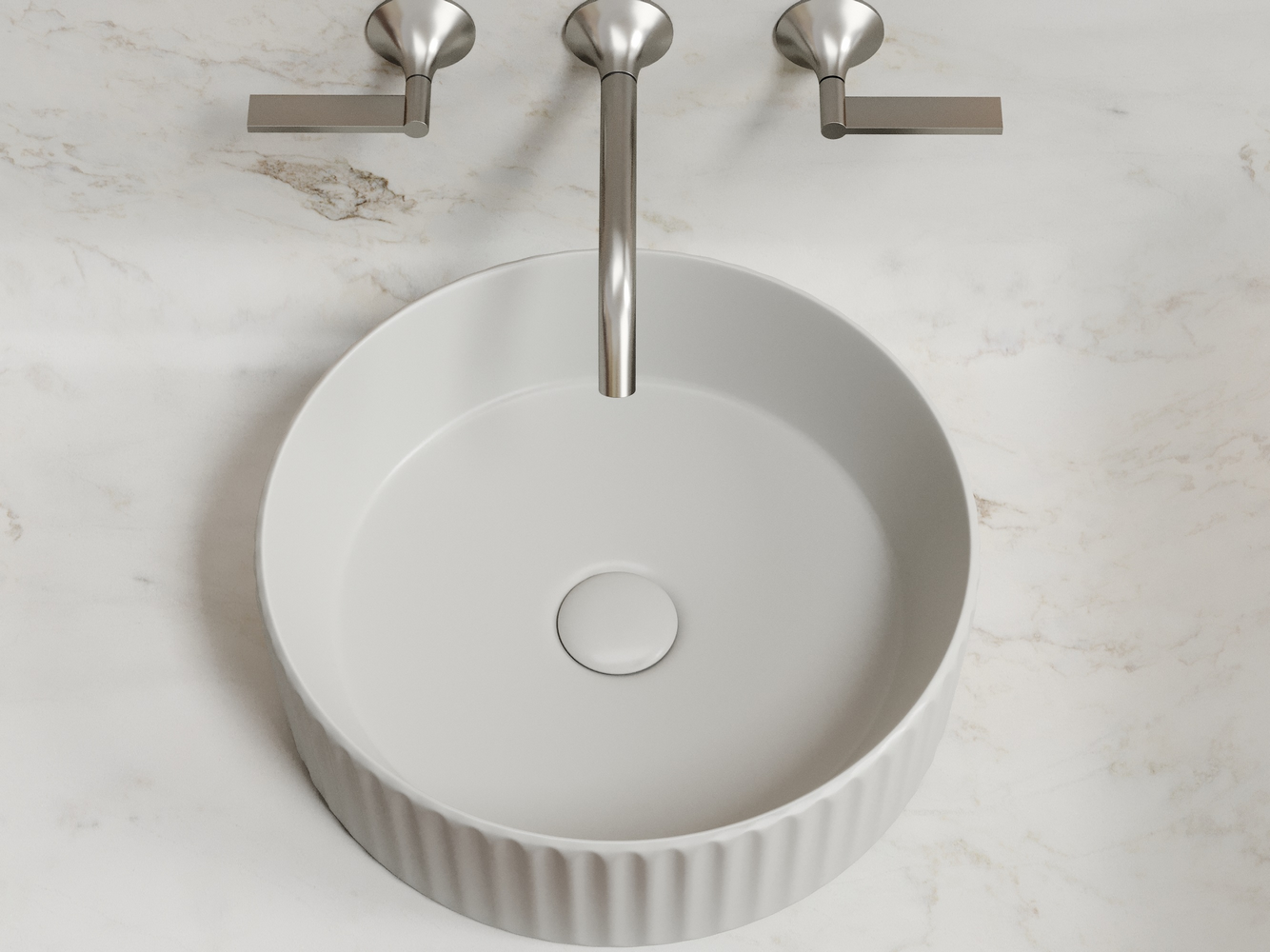 Умывальник чаша накладная круглая (цвет Серый Матовый) Элемент (Element) 360x360x115мм, артикул CN6057MSG