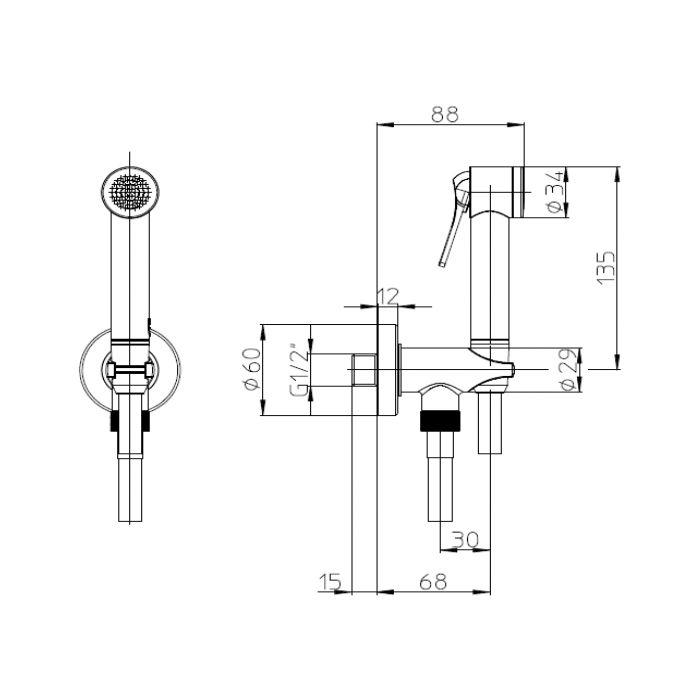BOSSINI APICE Гигиенический душ в комплекте с держателем с подводом воды и шлангом 1250 мм., цвет белый матовый BOSSINI APICE Гигиенический душ в комплекте с держателем с подводом воды и шлангом 1250 мм., цвет белый матовый