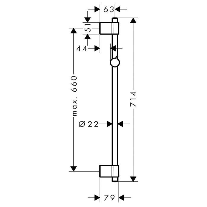 HG Штанга для душа Unica' Varia 0,72 м, цвет: хром HG Штанга для душа Unica' Varia 0,72 м, цвет: хром