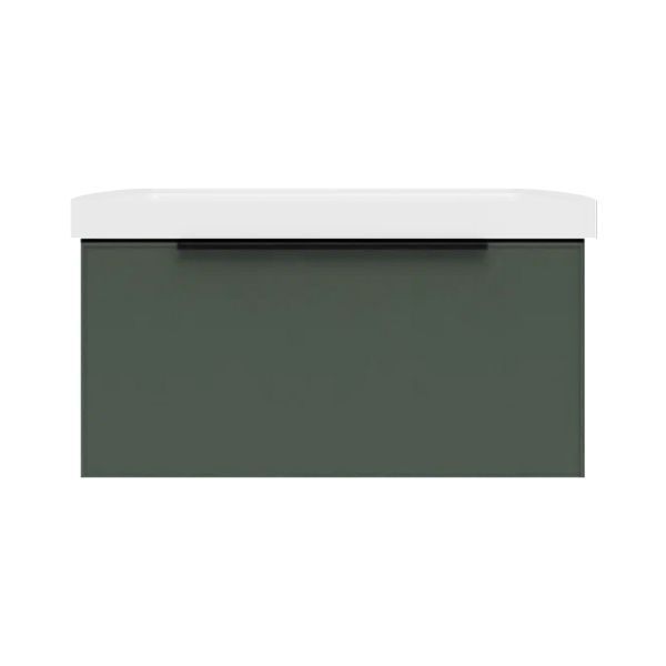 Тумба под раковину подвесная La Fenice SIMPLA FNC-01-SIM-G-80, серо-зелёная
