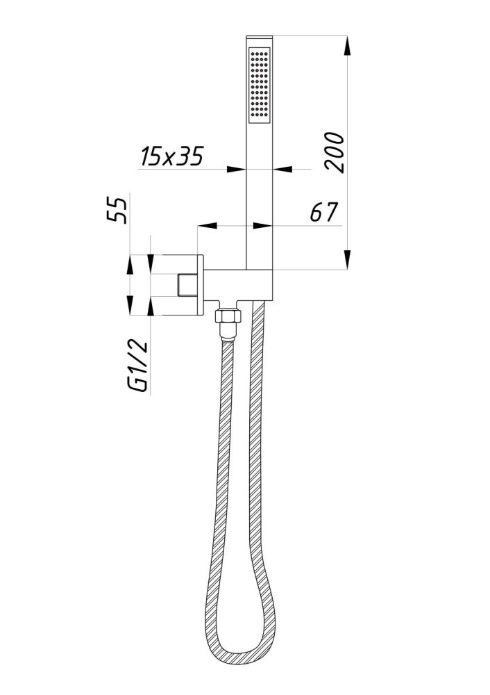 Душевая система ПСМ-Профсан с тропическим душем встраиваемая тип См-ДшОРЗШтШл (PSM-CB-02), артикул PSM-CB-02
