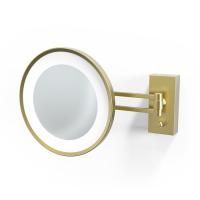 Косметическое зеркало, Decor Walther, ширина, мм-220, глубина, мм-300, высота, мм-220, тип установки-настенный, с подсветкой, тип освещения-LED, увеличение, х-3 раза, цвет-Gold Matt